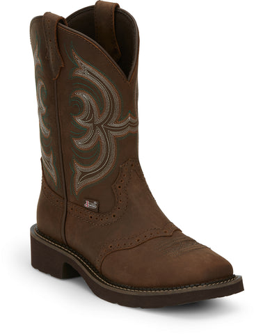 Justin 11in Gypsy Womens Brown Inji Water Buffalo Cowboy Boots 6.5B