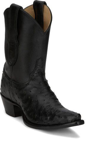 Justin Womens Anthem Black FQ Ostrich Cowboy Boots
