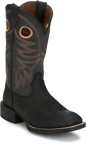 Justin Womens Dixie Black Leather Cowboy Boots