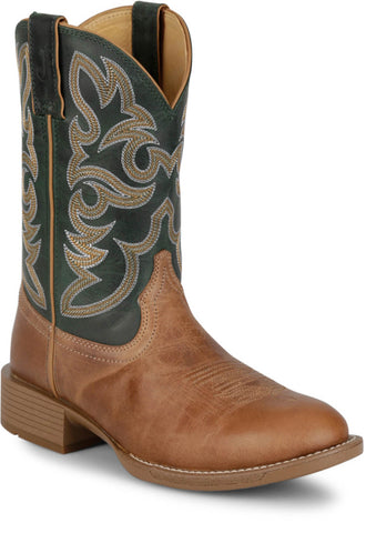Justin Mens Jasper 11in Western Chestnut Goat Leather Cowboy Boots 10 D