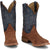 Justin Mens Fergus 11in Roughout Golden Oak/Blue Leather Bent Rail Cowboy Boots