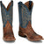 Justin Mens Poston 11in Western Amber/Blue Leather Bent Rail Cowboy Boots
