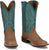 Justin Womens Shay 11in Western Tan/Turquoise Leather Bent Rail Cowboy Boots