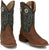 Justin Mens Big News 11in Western Pecan Leather Frontier Cowboy Boots