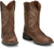 Justin 8in Square Toe Dusky Canter Junior Leather Cowboy Boots