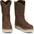 Justin Mens Ram 10in Steel Toe Pecan Leather Work Boots