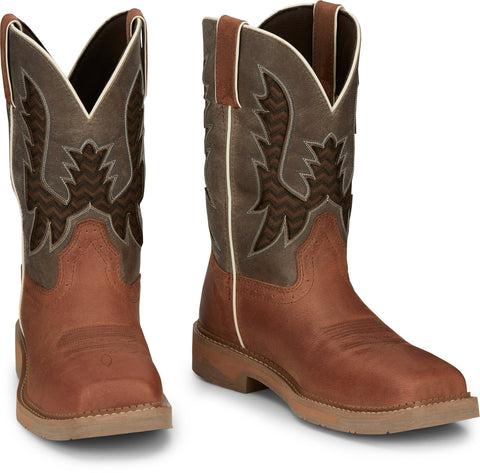 Justin 11in Mens Independence Bolt Leather Work Boots 11.5 EE