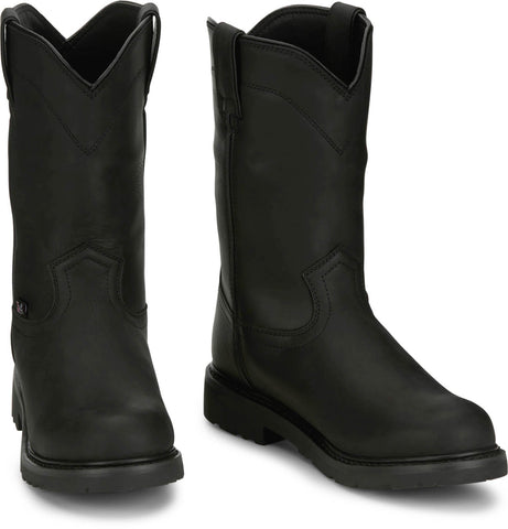 Justin Mens Dorsal 11in Waterproof Onyx Leather Work Boots