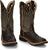 Justin Croc Print CT Mens Chocolate Derrickman Leather Work Boots