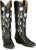 Justin Womens May 15in Western Black Cowhide Cowboy Boots