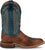 Justin Mens Poston 11in Western Amber/Blue Leather Bent Rail Cowboy Boots