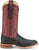 Justin Mens Chisolm 13in Shadow Black/Red FQ Ostrich Cowboy Boots