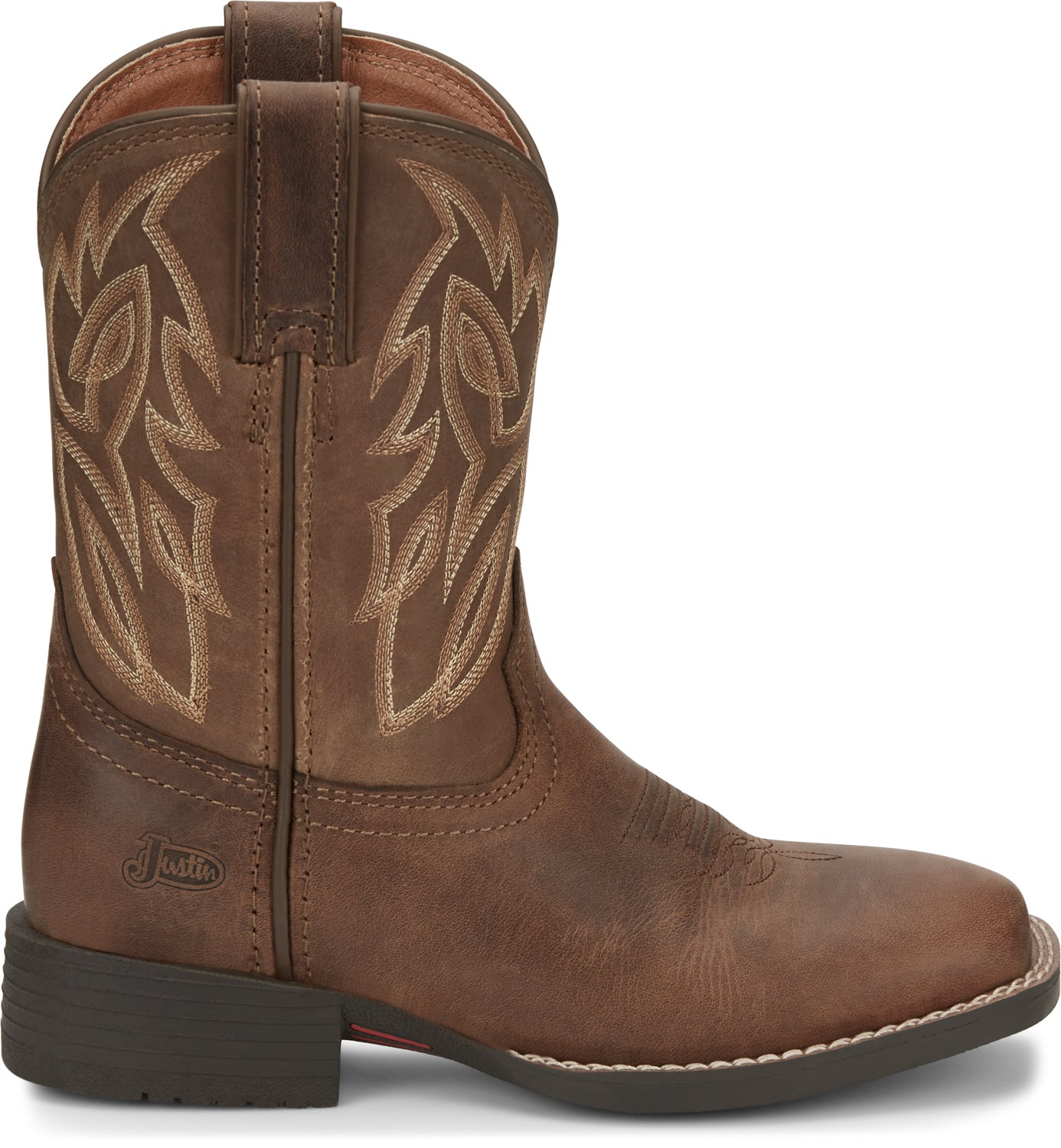Justin 8in Square Toe Dusky Canter Junior Leather Cowboy Boots The Western Company