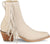 Justin Womens Bev 7in Bootie Bone Suede Fringe Ankle Boots