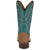 Justin Womens Shay 11in Western Tan/Turquoise Leather Bent Rail Cowboy Boots