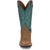 Justin Womens Shay 11in Western Tan/Turquoise Leather Bent Rail Cowboy Boots