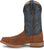 Justin Mens Fergus 11in Roughout Golden Oak/Blue Leather Bent Rail Cowboy Boots