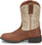 Justin 8in Square Toe White Canter Junior Leather Cowboy Boots