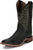 Justin Mens Poston 11in Western Jet Black Leather Bent Rail Cowboy Boots
