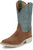 Justin Mens Alamo 11in Roughout Golden Tan/Blue Leather Bent Rail Cowboy Boots