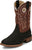 Justin Mens Big News 11in Western Black Leather Frontier Cowboy Boots