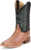 Justin Mens Moseley Cognac/Green FQ Ostrich Cowboy Boots