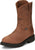 Justin Mens Round-Up Aged Bark Brown Leather Work Boots