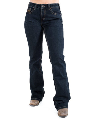 Cowgirl Tuff Womens Unstoppable Dark Wash Cotton Blend Jeans