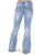 Cowgirl Tuff Womens Zigzag Flare Light Wash Cotton Blend Jeans