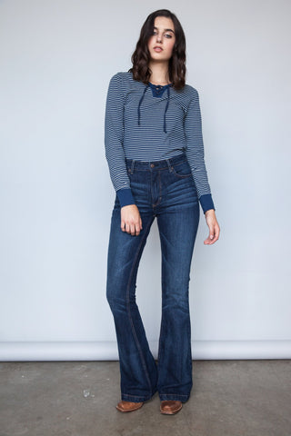 Kimes Ranch Womens Jennifer Jeans Blue Cotton Blend Flare Leg 8x32