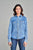 Kimes Ranch Womens KC Top Indigo 100% Tencel L/S Shirt