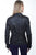 Scully Womens Black Lamb Leather Laced Sleeve Jacket L