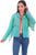 Scully Womens Cowgirl Fringe Turquoise Leather Leather Jacket L