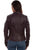 Scully Womens Ribbed Motorcycle Aubergine Leather Leather Jacket