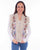 Scully Womens Embroidered Front Closure Cream Leather Leather Vest