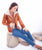 Scully Womens Faux Fur Zip Front Cognac Leather Leather Jacket L