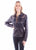 Scully Womens Classic Scroll Embroidery Black Leather Leather Jacket