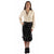 Scully Womens Belted Ruffle Black Leather Skirt