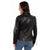 Scully Womens Western Snap Black Leather Leather Jacket XS