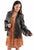Scully Womens Toggle Button Fringe Vintage Black Leather Leather Jacket