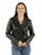 Scully Womens Wide Notched Collar Black Lamb Leather Leather Jacket S
