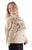 Scully Womens Fringe Yoke Beaded Sand Leather Leather Jacket