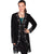 Scully Leather Womens Fringe Silver Stitch Studded Boar Suede Jacket Black M