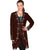 Scully Leather Womens Fringe Silver Embroidered Boar Suede Jacket Expresso L