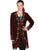 Scully Leather Womens Fringe Silver Embroidered Boar Suede Jacket Expresso