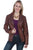 Scully Womens Old Brown Lambskin Whip Stitch Jacket