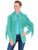 Scully Womens Notched Lapel Fringe Turquoise Leather Leather Jacket XXL