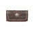 American West Womens Lady Lace Dark Brown Leather Trifold Wallet