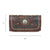 American West Womens Lady Lace Dark Brown Leather Trifold Wallet