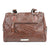 American West Womens Lady Lace 13in Dark Brown Leather Handbag Bag